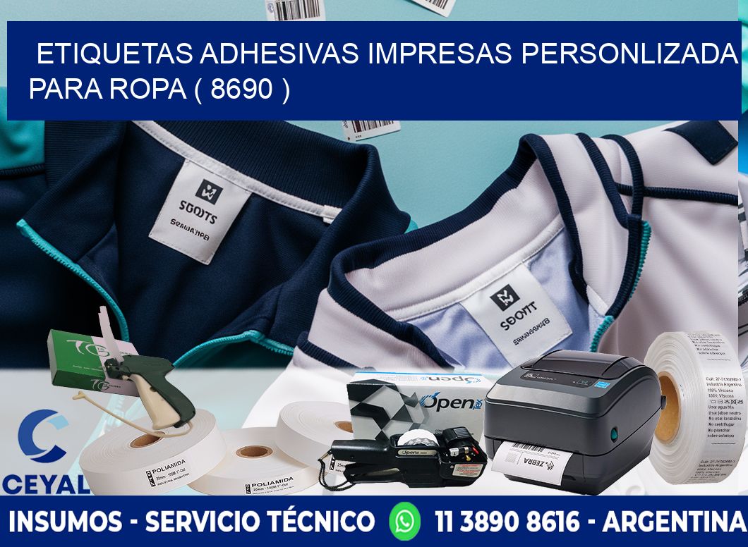 ETIQUETAS ADHESIVAS IMPRESAS PERSONLIZADA PARA ROPA ( 8690 )