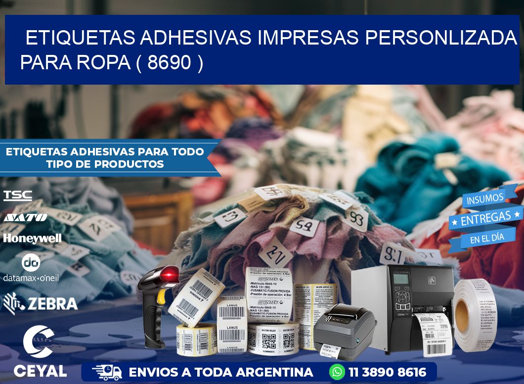 ETIQUETAS ADHESIVAS IMPRESAS PERSONLIZADA PARA ROPA ( 8690 )