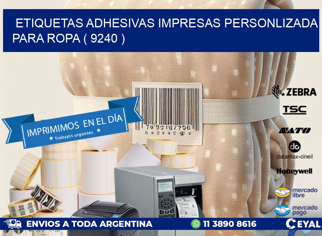 ETIQUETAS ADHESIVAS IMPRESAS PERSONLIZADA PARA ROPA ( 9240 )