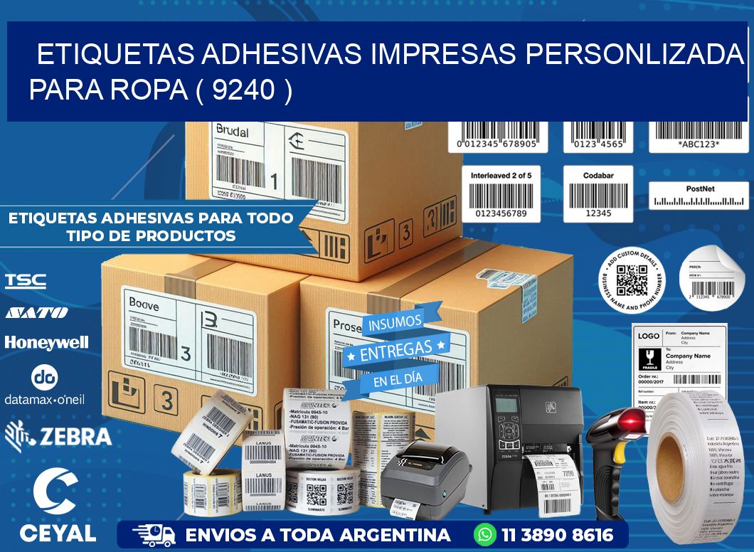 ETIQUETAS ADHESIVAS IMPRESAS PERSONLIZADA PARA ROPA ( 9240 )