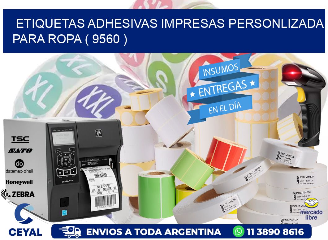 ETIQUETAS ADHESIVAS IMPRESAS PERSONLIZADA PARA ROPA ( 9560 )