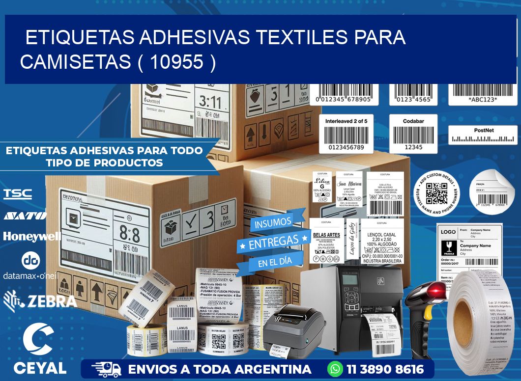 ETIQUETAS ADHESIVAS TEXTILES PARA CAMISETAS ( 10955 )