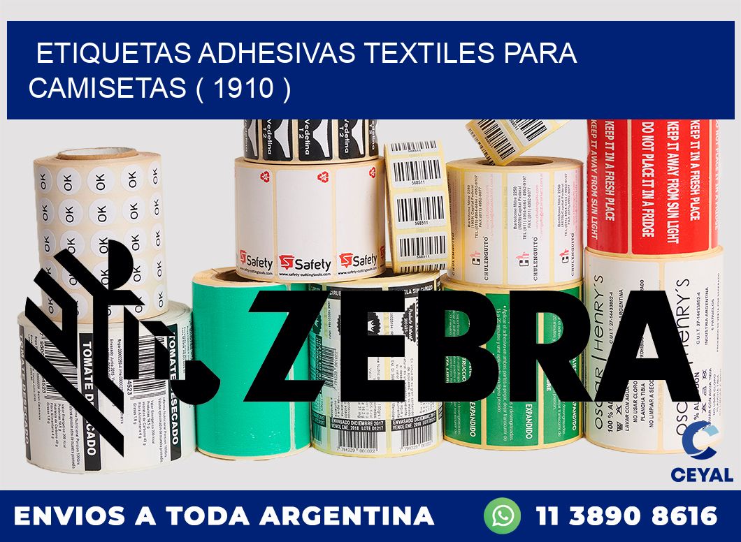 ETIQUETAS ADHESIVAS TEXTILES PARA CAMISETAS ( 1910 )