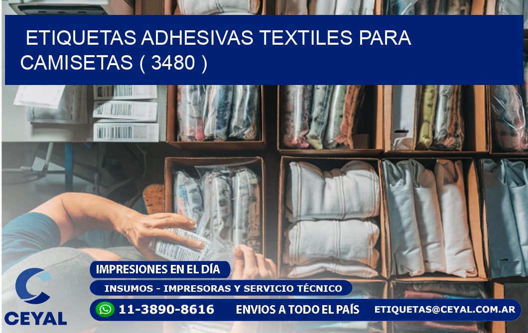 ETIQUETAS ADHESIVAS TEXTILES PARA CAMISETAS ( 3480 )