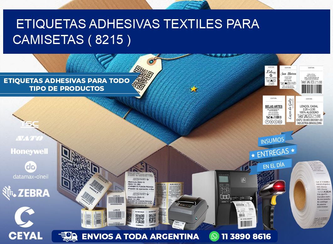 ETIQUETAS ADHESIVAS TEXTILES PARA CAMISETAS ( 8215 )