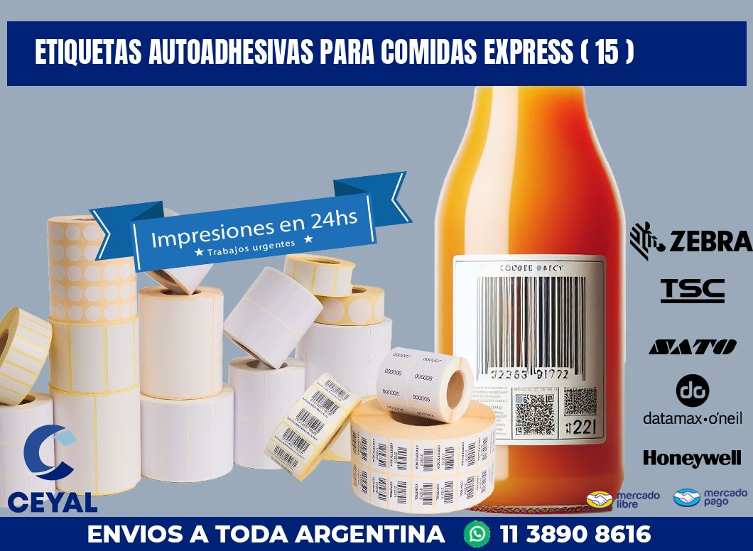ETIQUETAS AUTOADHESIVAS PARA COMIDAS EXPRESS ( 15 )