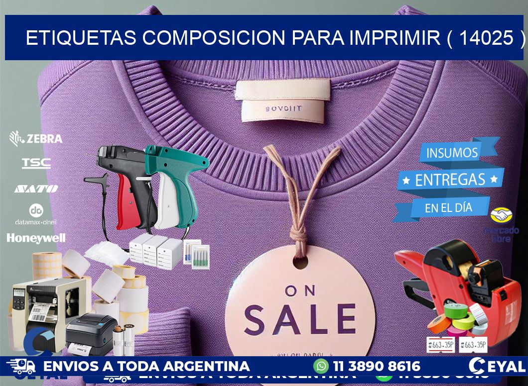 ETIQUETAS COMPOSICION PARA IMPRIMIR ( 14025 )