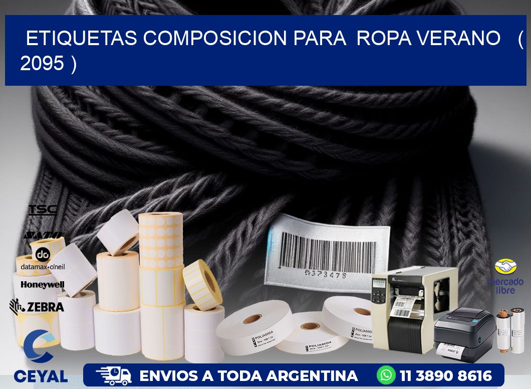 ETIQUETAS COMPOSICION PARA ROPA VERANO ( 2095 )