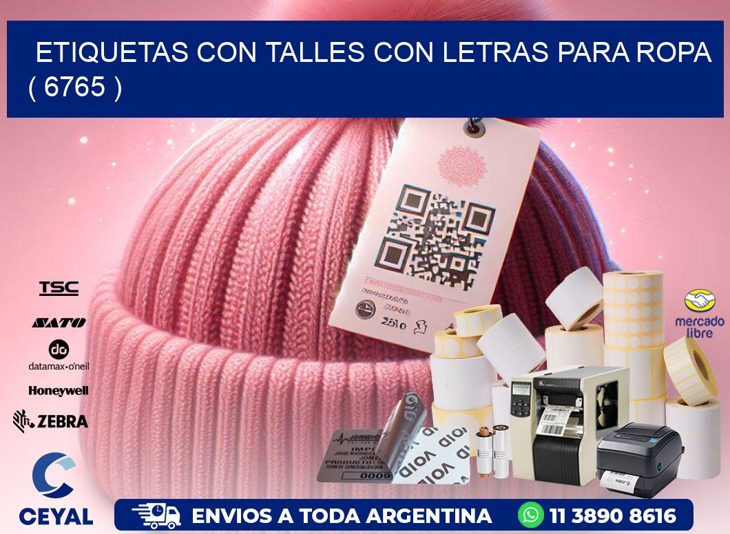 ETIQUETAS CON TALLES CON LETRAS PARA ROPA ( 6765 )