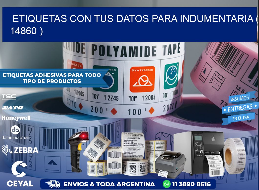 ETIQUETAS CON TUS DATOS PARA INDUMENTARIA ( 14860 )