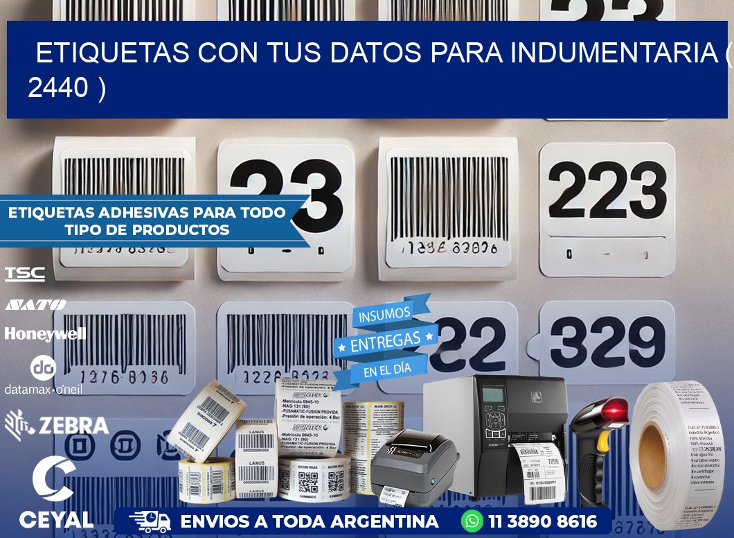 ETIQUETAS CON TUS DATOS PARA INDUMENTARIA ( 2440 )