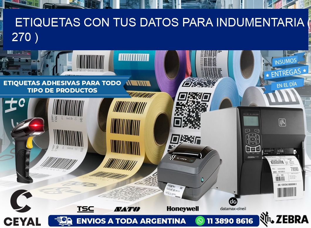 ETIQUETAS CON TUS DATOS PARA INDUMENTARIA ( 270 )