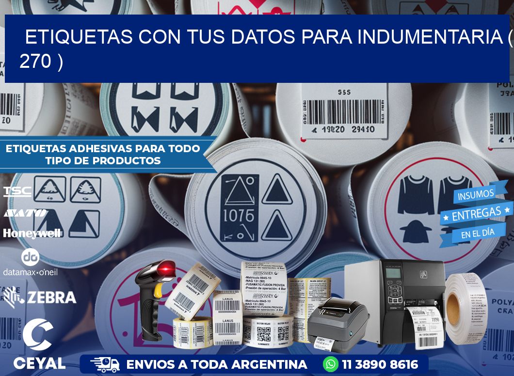 ETIQUETAS CON TUS DATOS PARA INDUMENTARIA ( 270 )