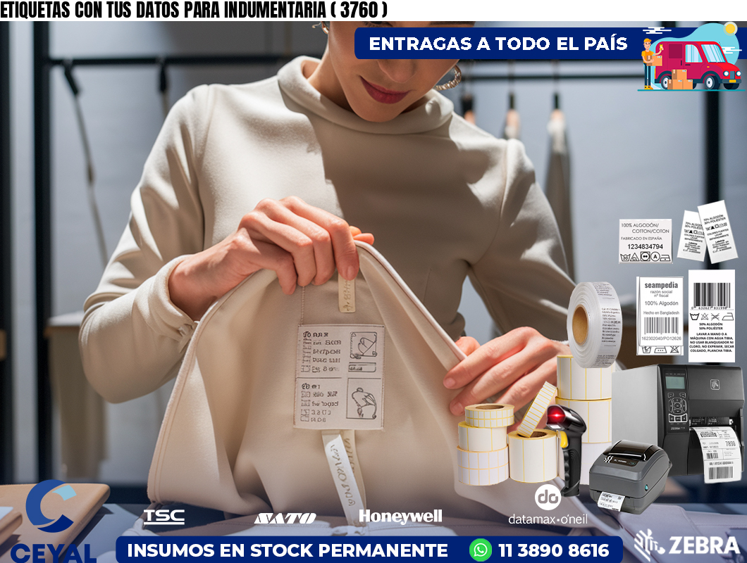ETIQUETAS CON TUS DATOS PARA INDUMENTARIA ( 3760 )