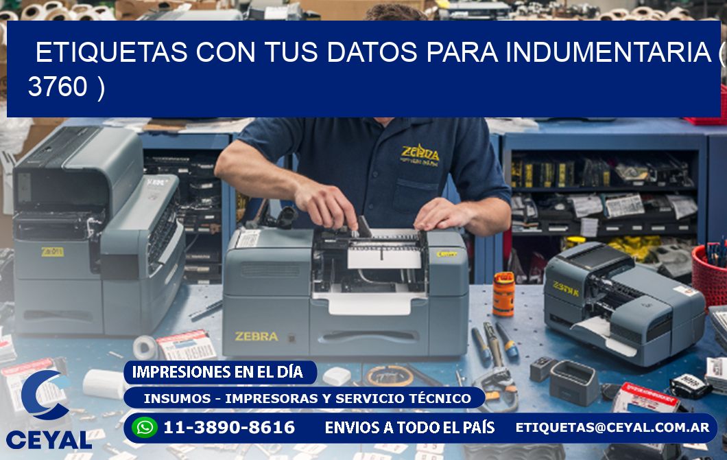 ETIQUETAS CON TUS DATOS PARA INDUMENTARIA ( 3760 )