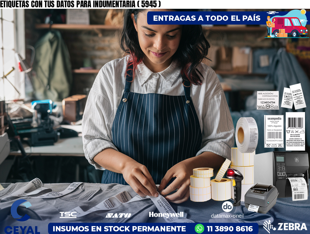 ETIQUETAS CON TUS DATOS PARA INDUMENTARIA ( 5945 )