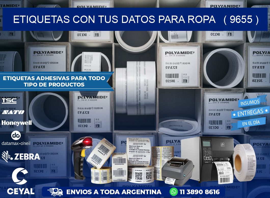 ETIQUETAS CON TUS DATOS PARA ROPA   ( 9655 )