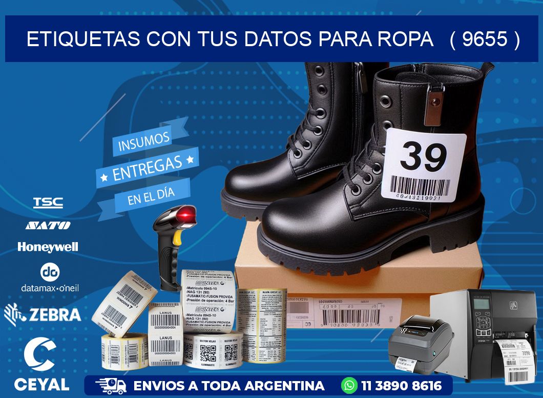 ETIQUETAS CON TUS DATOS PARA ROPA ( 9655 )