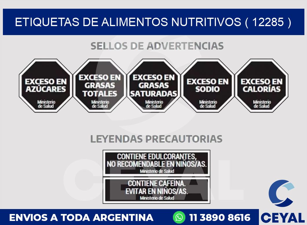 ETIQUETAS DE ALIMENTOS NUTRITIVOS ( 12285 )