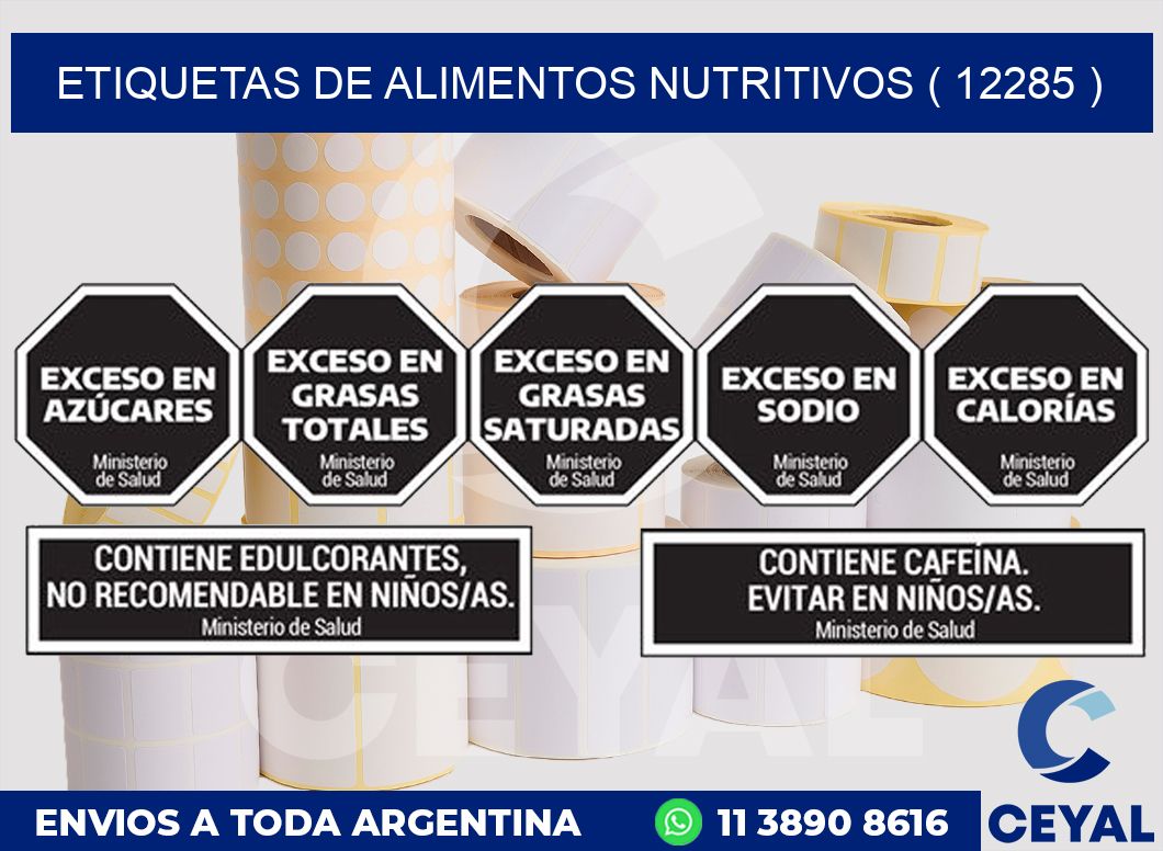 ETIQUETAS DE ALIMENTOS NUTRITIVOS ( 12285 )