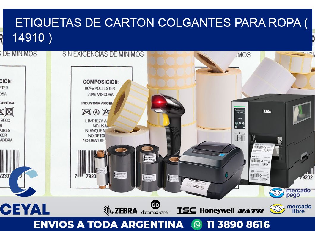 ETIQUETAS DE CARTON COLGANTES PARA ROPA ( 14910 )