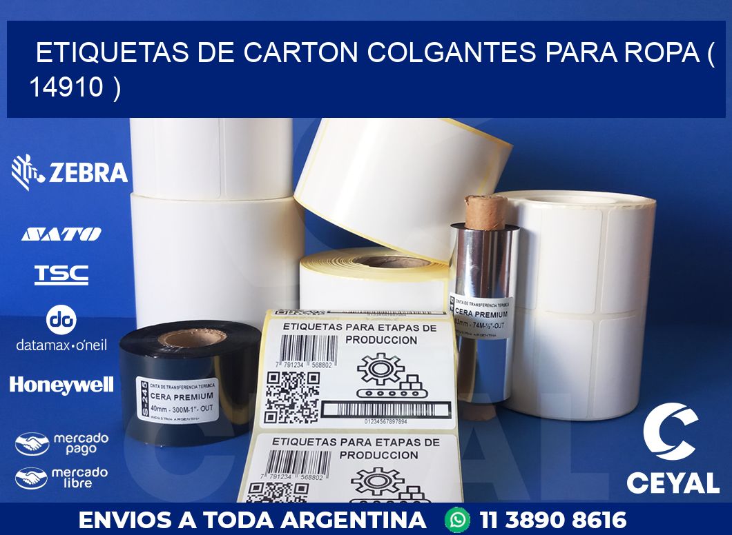 ETIQUETAS DE CARTON COLGANTES PARA ROPA ( 14910 )