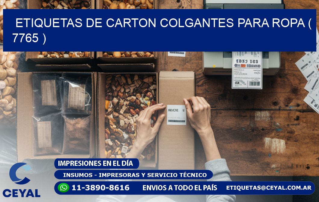 ETIQUETAS DE CARTON COLGANTES PARA ROPA ( 7765 )