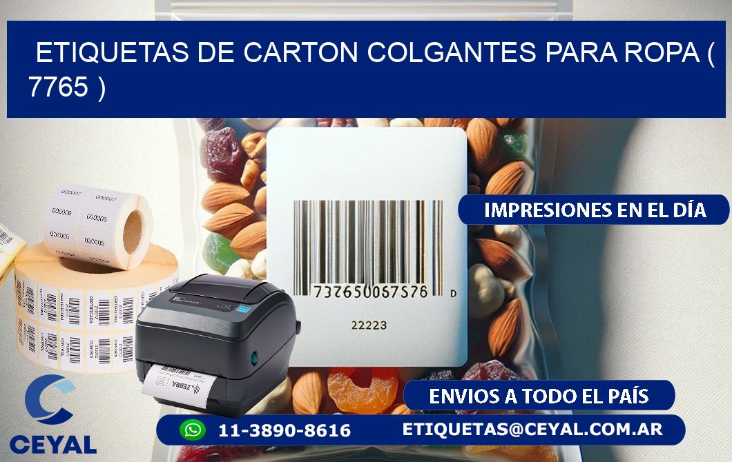 ETIQUETAS DE CARTON COLGANTES PARA ROPA ( 7765 )