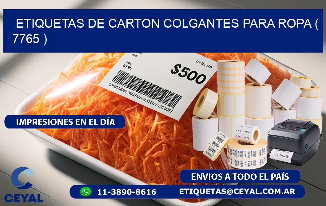 ETIQUETAS DE CARTON COLGANTES PARA ROPA ( 7765 )