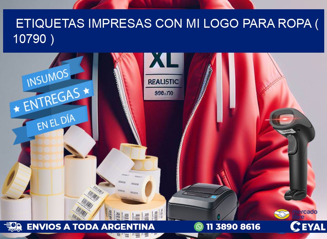 ETIQUETAS IMPRESAS CON MI LOGO PARA ROPA ( 10790 )