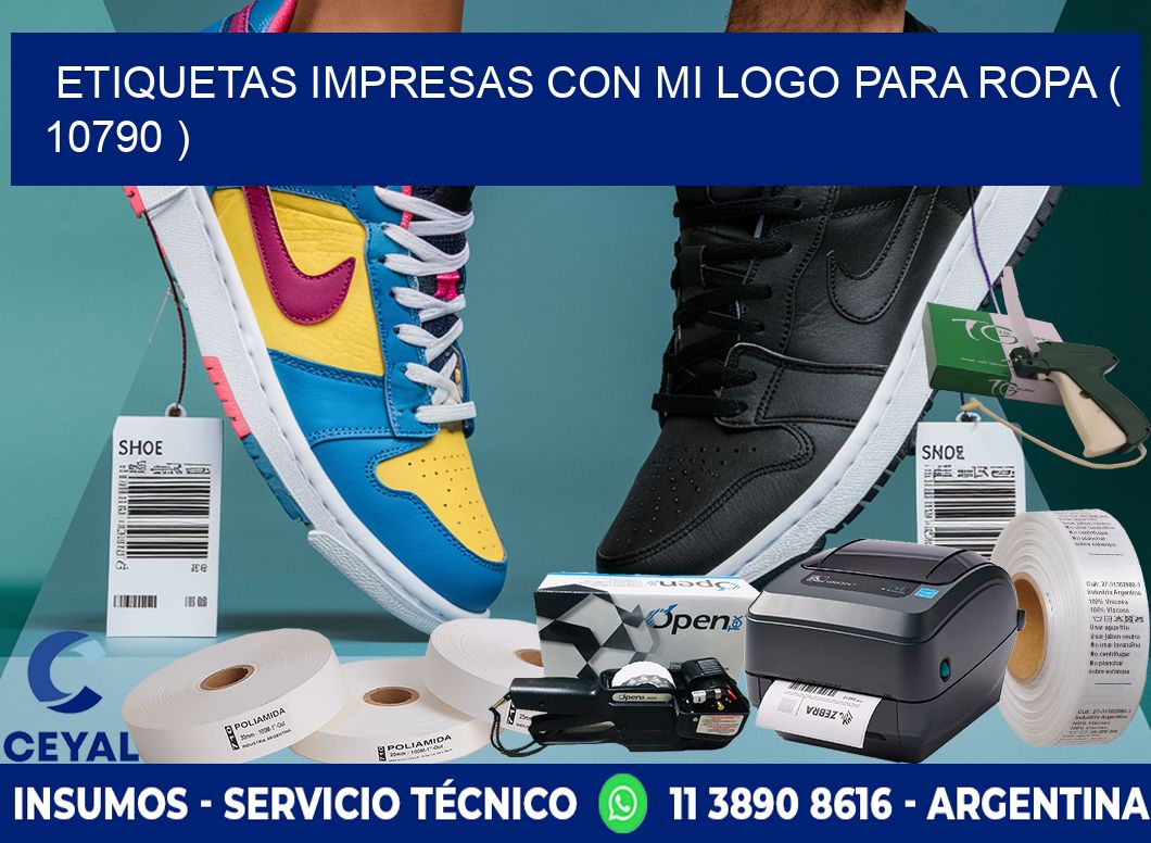 ETIQUETAS IMPRESAS CON MI LOGO PARA ROPA ( 10790 )