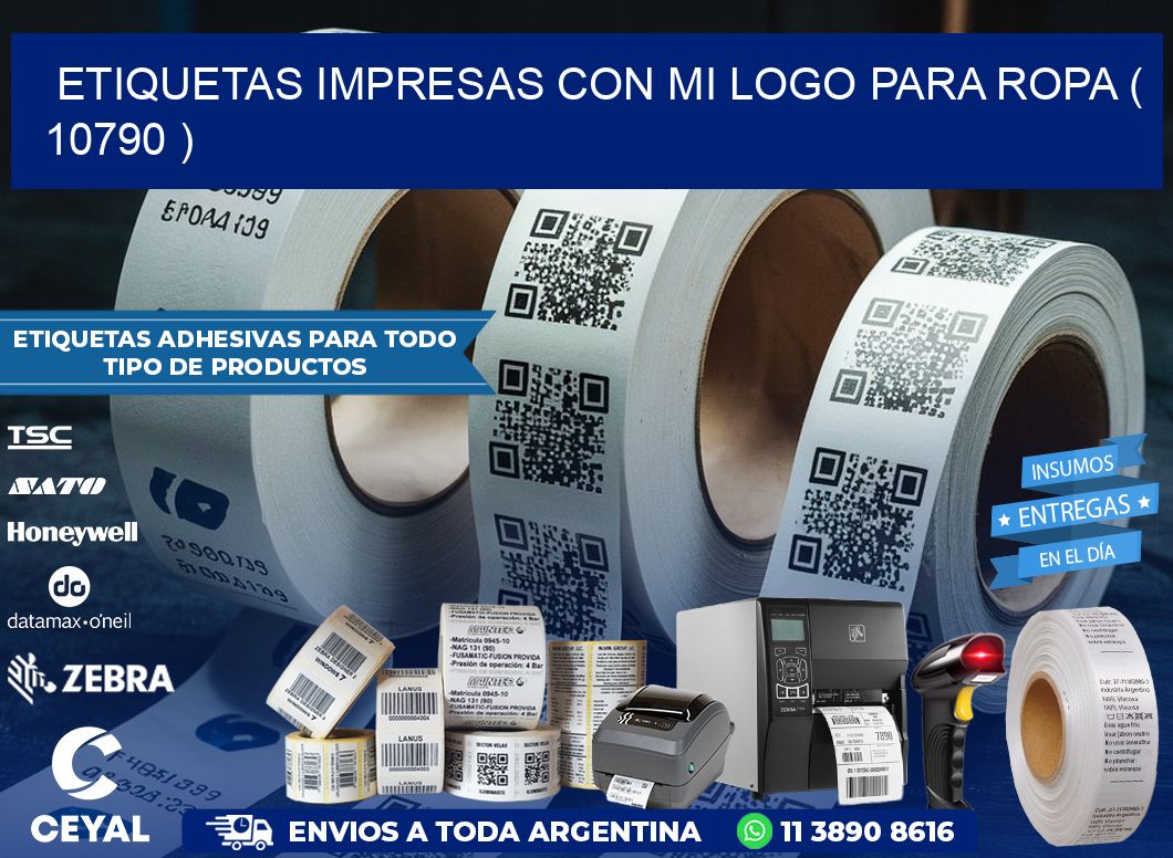 ETIQUETAS IMPRESAS CON MI LOGO PARA ROPA ( 10790 )