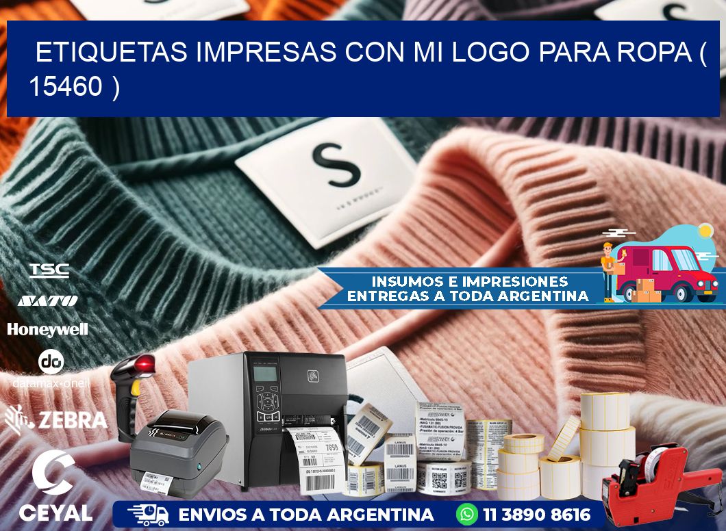 ETIQUETAS IMPRESAS CON MI LOGO PARA ROPA ( 15460 )