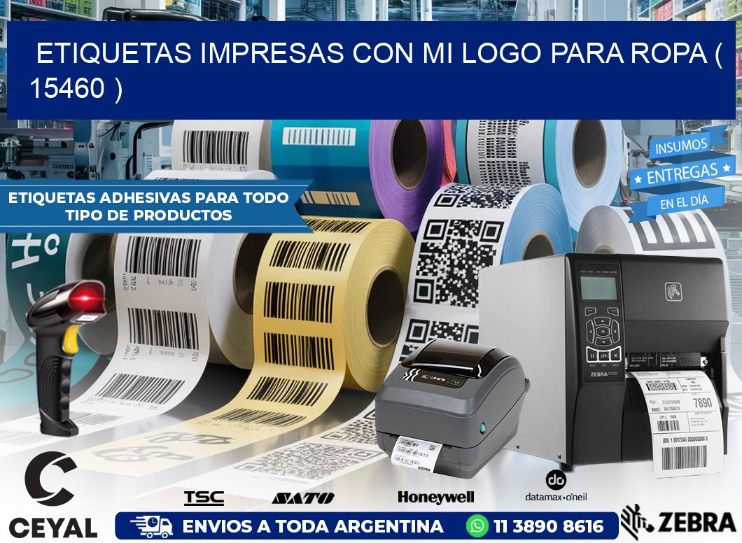 ETIQUETAS IMPRESAS CON MI LOGO PARA ROPA ( 15460 )