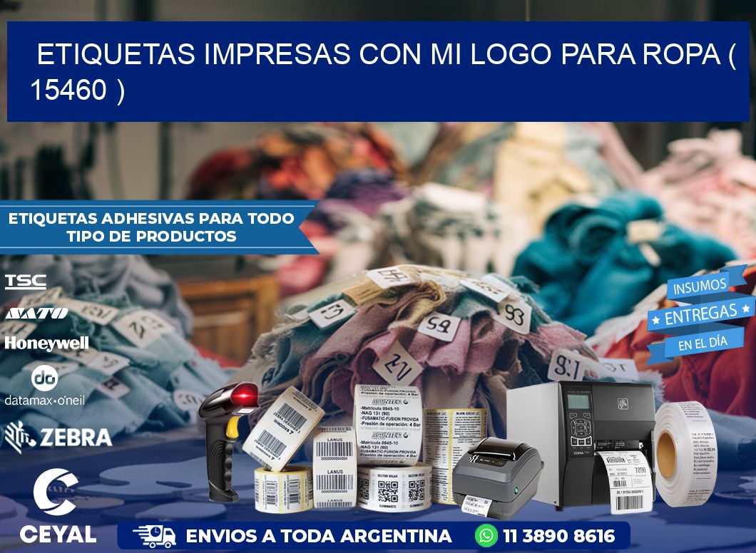 ETIQUETAS IMPRESAS CON MI LOGO PARA ROPA ( 15460 )