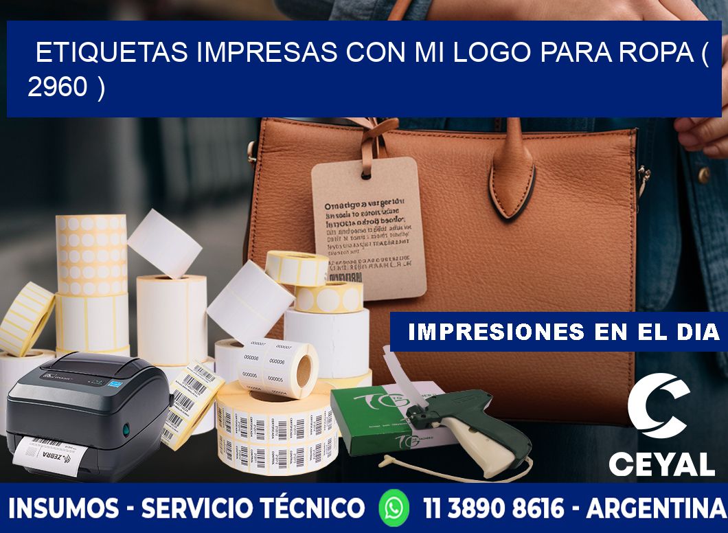 ETIQUETAS IMPRESAS CON MI LOGO PARA ROPA ( 2960 )