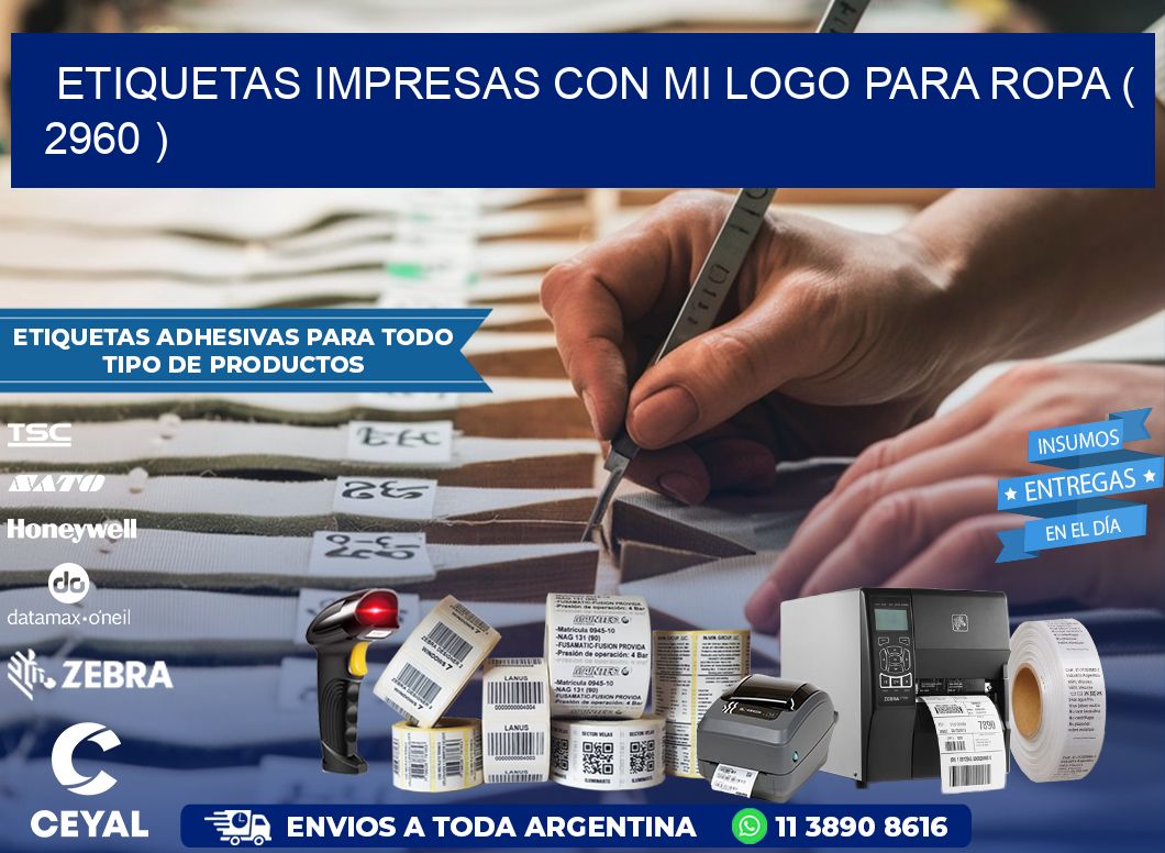 ETIQUETAS IMPRESAS CON MI LOGO PARA ROPA ( 2960 )
