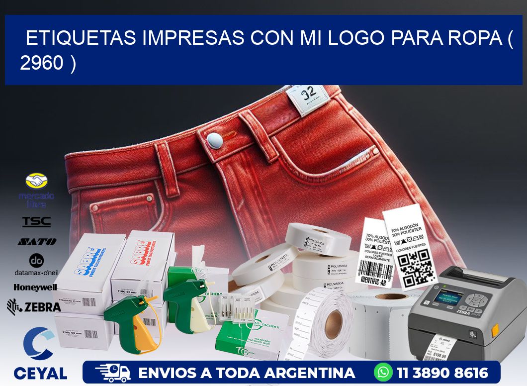 ETIQUETAS IMPRESAS CON MI LOGO PARA ROPA ( 2960 )