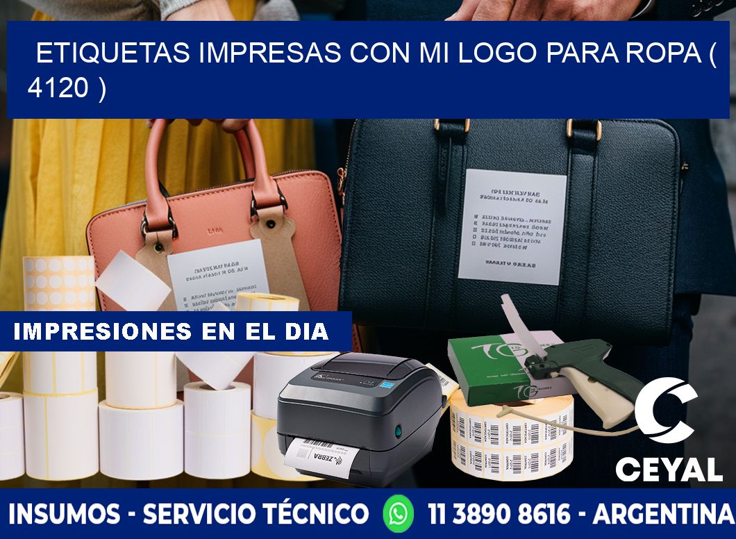 ETIQUETAS IMPRESAS CON MI LOGO PARA ROPA ( 4120 )
