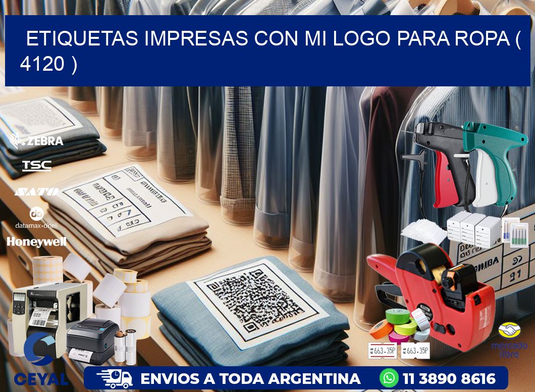 ETIQUETAS IMPRESAS CON MI LOGO PARA ROPA ( 4120 )