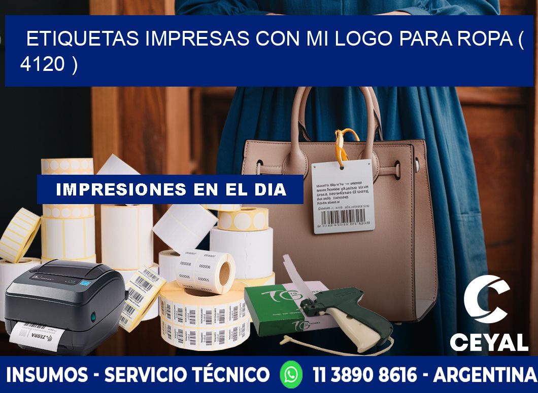 ETIQUETAS IMPRESAS CON MI LOGO PARA ROPA ( 4120 )