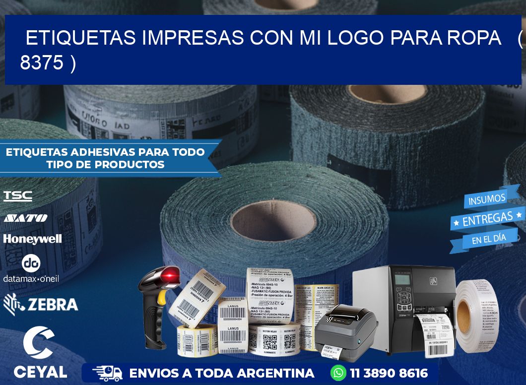 ETIQUETAS IMPRESAS CON MI LOGO PARA ROPA   ( 8375 )