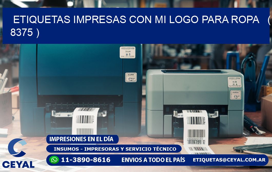ETIQUETAS IMPRESAS CON MI LOGO PARA ROPA ( 8375 )