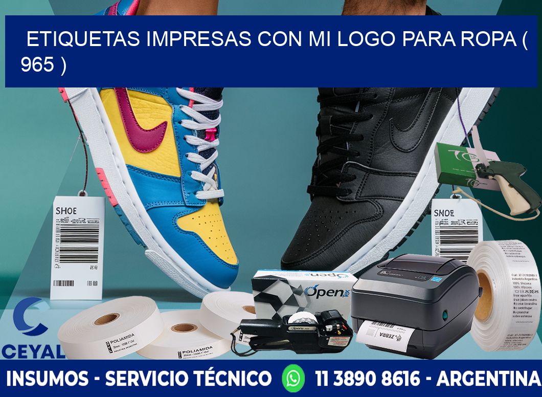 ETIQUETAS IMPRESAS CON MI LOGO PARA ROPA ( 965 )