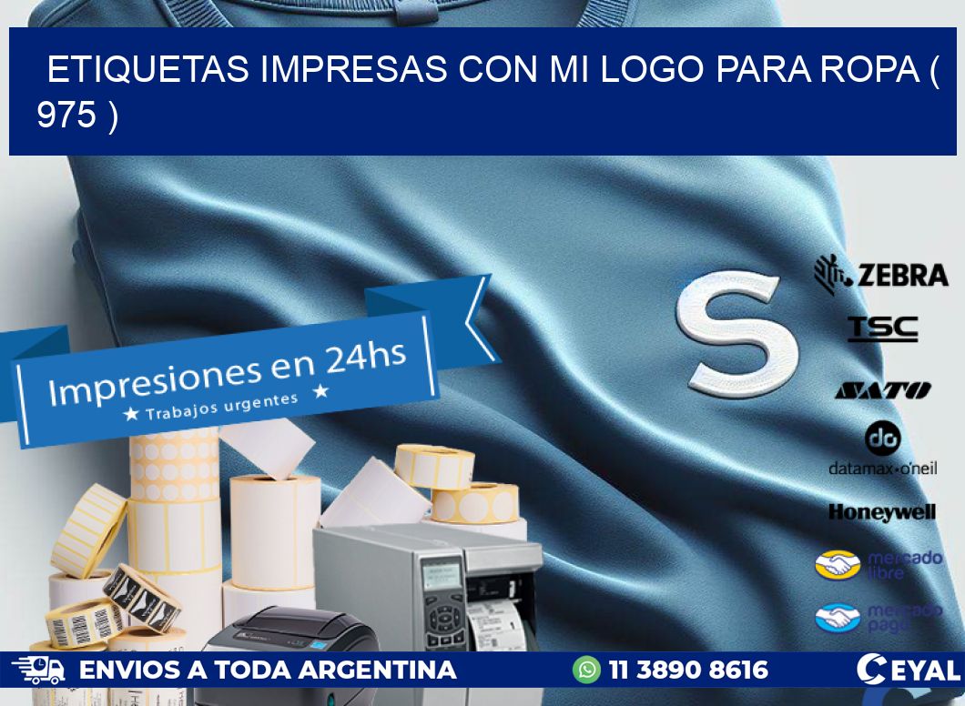 ETIQUETAS IMPRESAS CON MI LOGO PARA ROPA ( 975 )