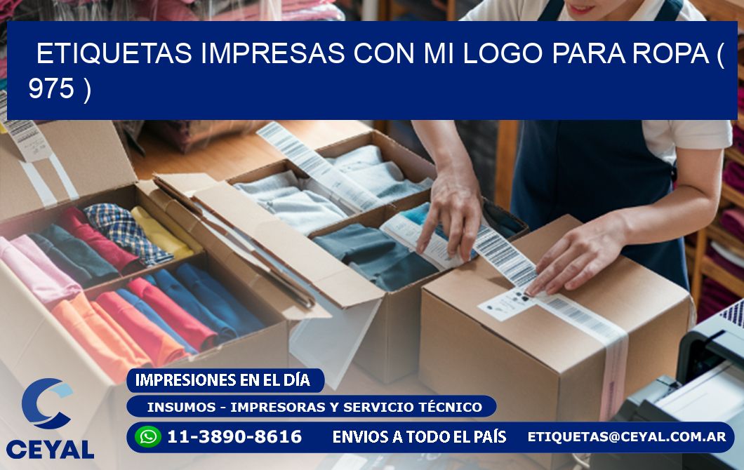 ETIQUETAS IMPRESAS CON MI LOGO PARA ROPA ( 975 )