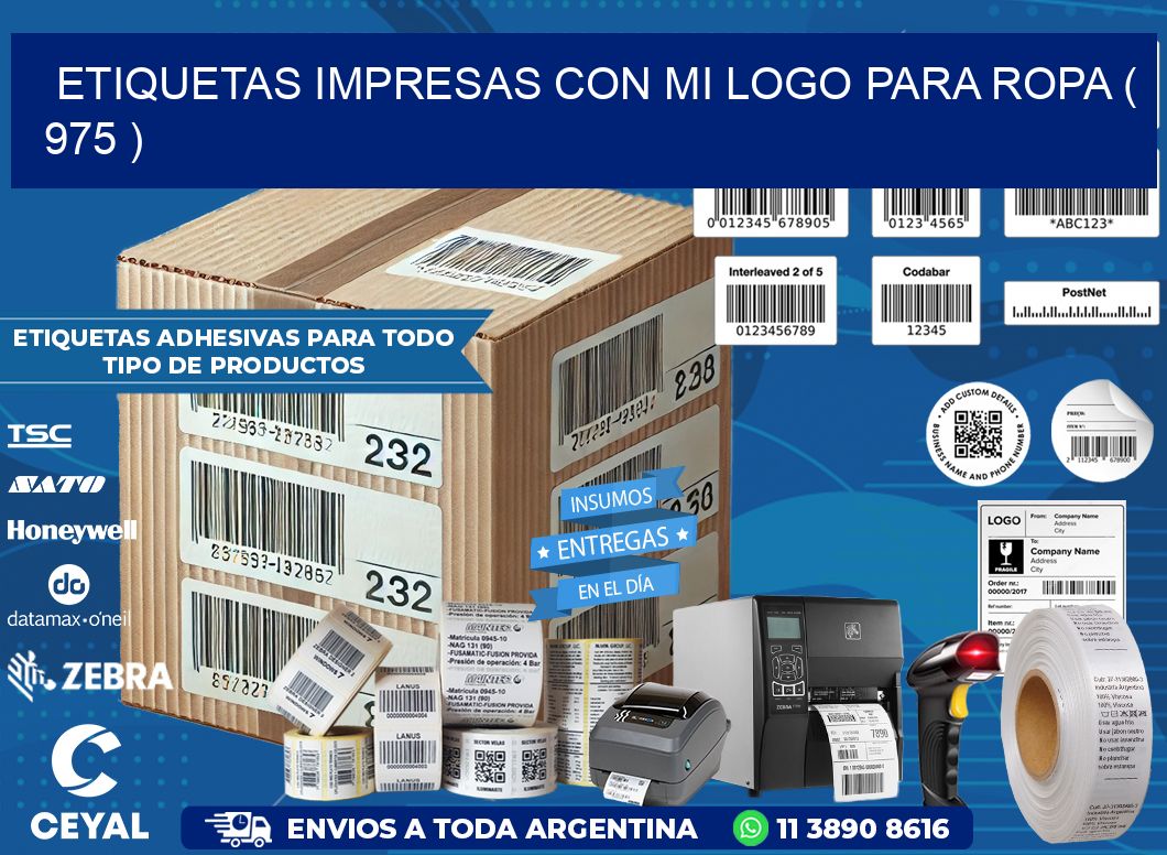 ETIQUETAS IMPRESAS CON MI LOGO PARA ROPA ( 975 )