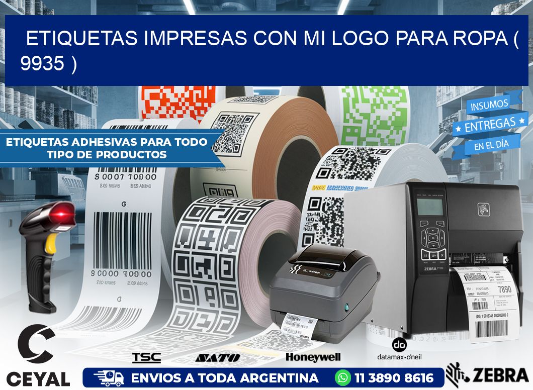 ETIQUETAS IMPRESAS CON MI LOGO PARA ROPA ( 9935 )