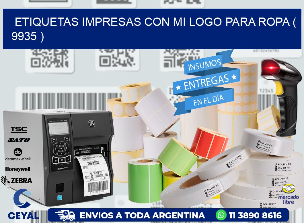 ETIQUETAS IMPRESAS CON MI LOGO PARA ROPA ( 9935 )