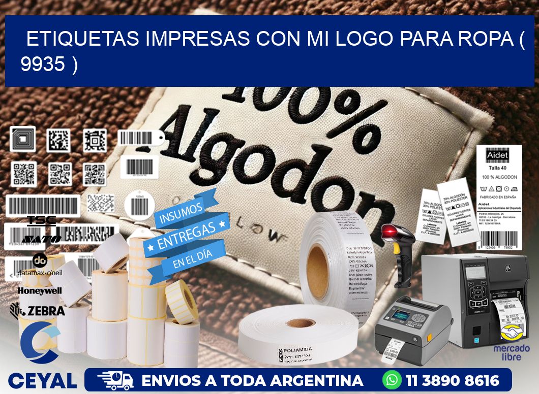 ETIQUETAS IMPRESAS CON MI LOGO PARA ROPA ( 9935 )